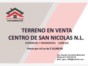 Terreno en venta en San Nicolás de los Garza Centro, San Nicolás de los Garza, Nuevo León