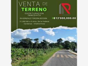 Terreno en venta en González 3ra. Sección, Centro, Tabasco