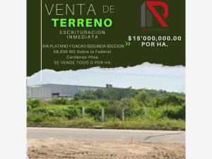 Terreno en venta en Plátano y Cacao 2da. Sección (La Isla), Centro, Tabasco