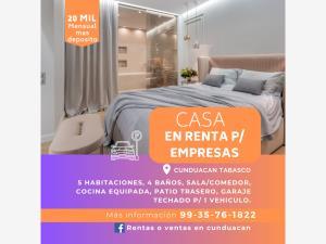 Casa en renta en Cunduacan Centro, Cunduacán, Tabasco