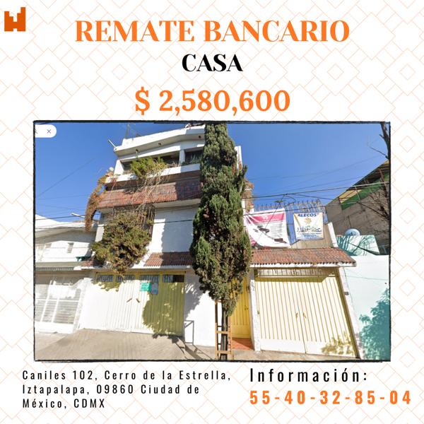 Casa en remate en Cerro de la Estrella, Iztapalapa, Ciudad de México