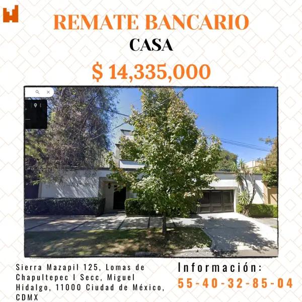 Casa en remate en Lomas de Chapultepec I Sección, Miguel Hidalgo, Ciudad de México
