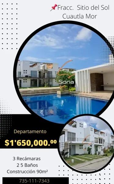 Departamento en venta en Sitio del Sol, Cuautla, Morelos
