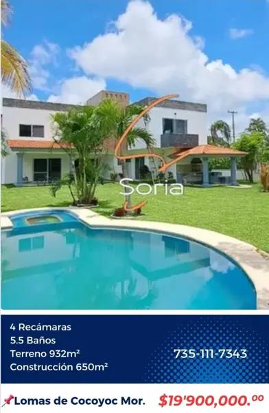 Casa en venta en Lomas de Cocoyoc, Atlatlahucan, Morelos