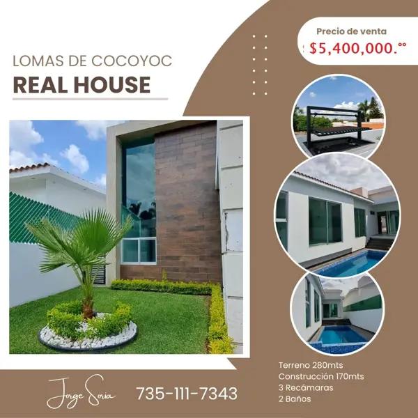 Casa en venta en Lomas de Cocoyoc, Atlatlahucan, Morelos
