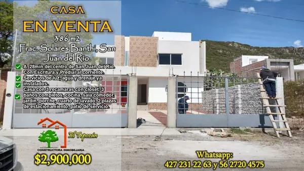 Casa en venta en Granjas Banthí Sección Solares, San Juan del Río, Querétaro Casa en venta en Granjas Banthí Sección Solares, San Juan del Río, Querétaro