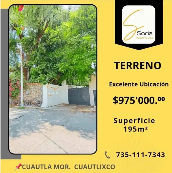 Terreno en venta en Cuautlixco, Cuautla, Morelos