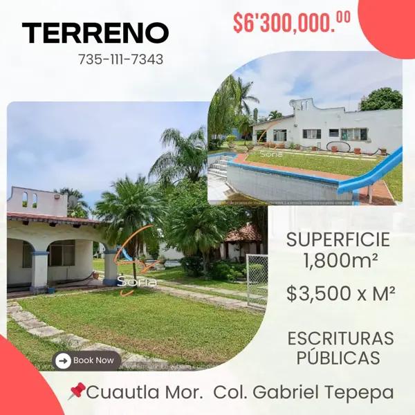 Terreno en venta en Gabriel Tepepa, Cuautla, Morelos