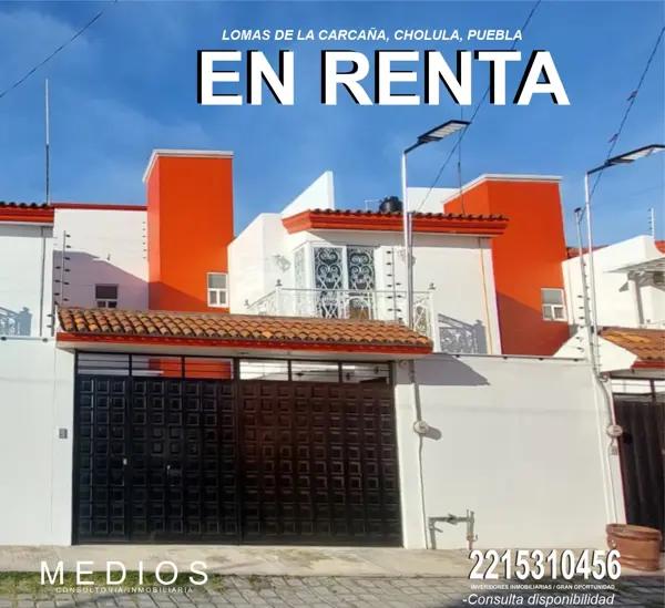 Casa en renta en Lomas de la Carcaña, San Pedro Cholula, Puebla