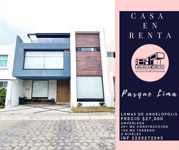 Casa en renta en Lomas de Angelópolis II, San Andrés Cholula, Puebla