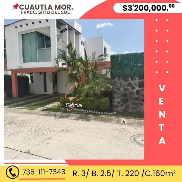 Casa en venta en Sitio del Sol, Cuautla, Morelos