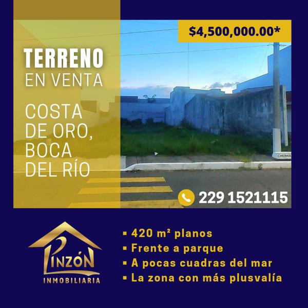 Terreno en venta en Costa de Oro, Boca del Río, Veracruz de Ignacio de la Llave