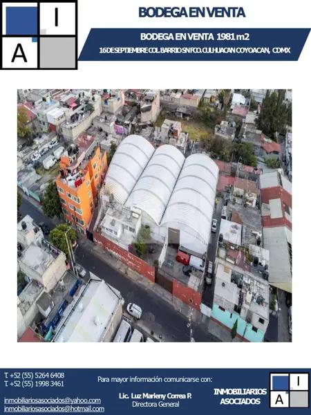 Bodega en venta en San Francisco Culhuacán Barrio de San Francisco, Coyoacán, Ciudad de México