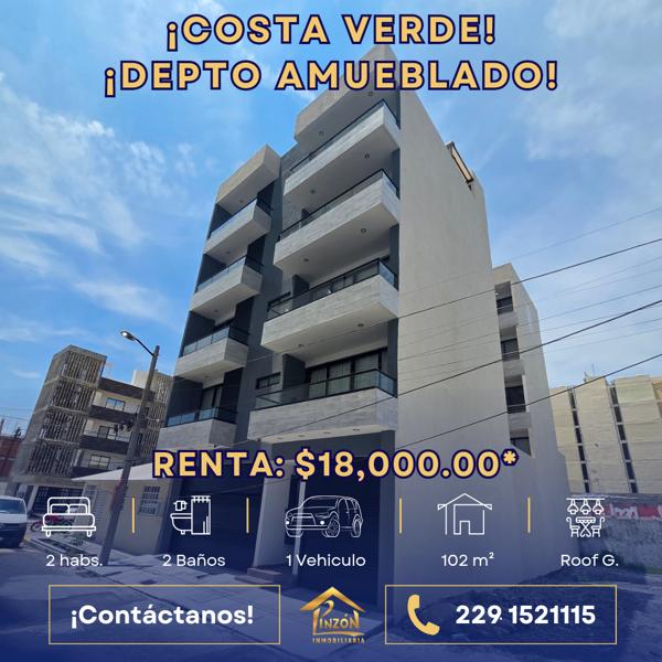 Departamento en renta en Costa Verde, Boca del Río, Veracruz de Ignacio de la Llave Departamento en renta en Costa Verde, Boca del Río, Veracruz de Ignacio de la Llave