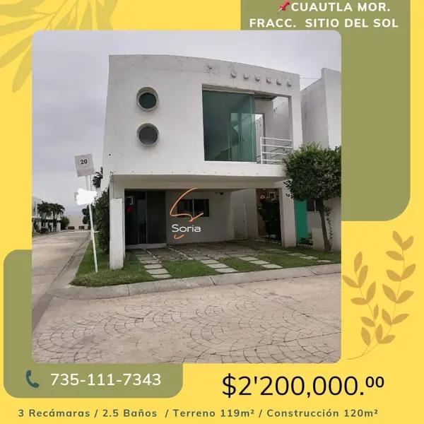 Casa en venta en Sitio del Sol, Cuautla, Morelos