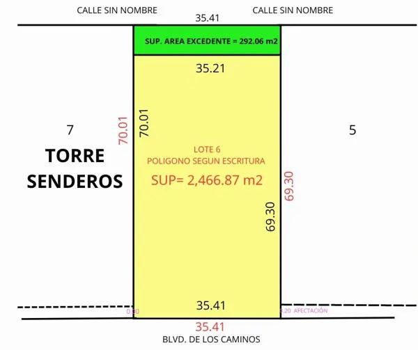 Terreno en venta en Residencial Senderos, Torreón, Coahuila de Zaragoza