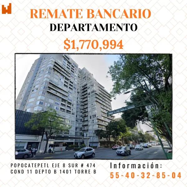 Departamento en remate en Santa Cruz Atoyac, Benito Juárez, Ciudad de México