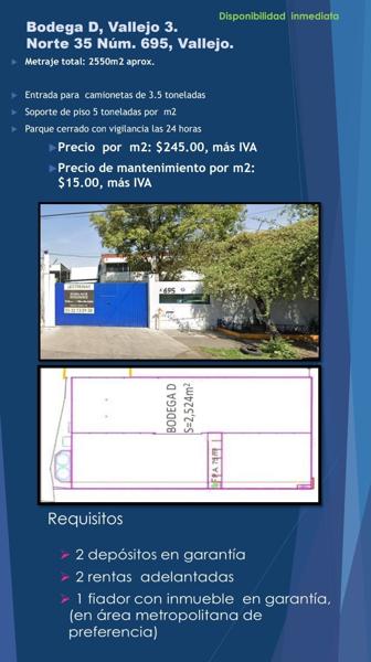 Bodega en renta en Industrial Vallejo, Azcapotzalco, Ciudad de México