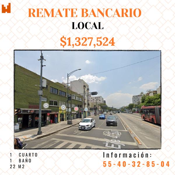 Local en remate en Moderna, Benito Juárez, Ciudad de México