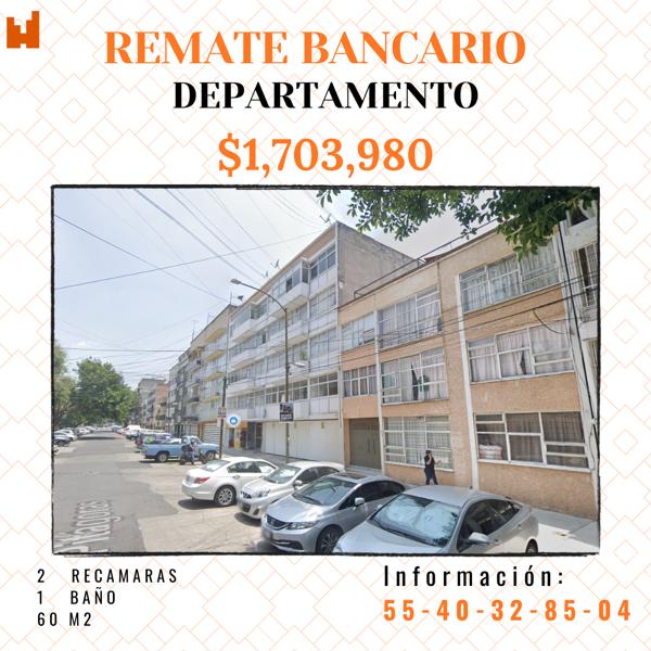 Departamento en remate en Del Valle Centro, Benito Juárez, Ciudad de México