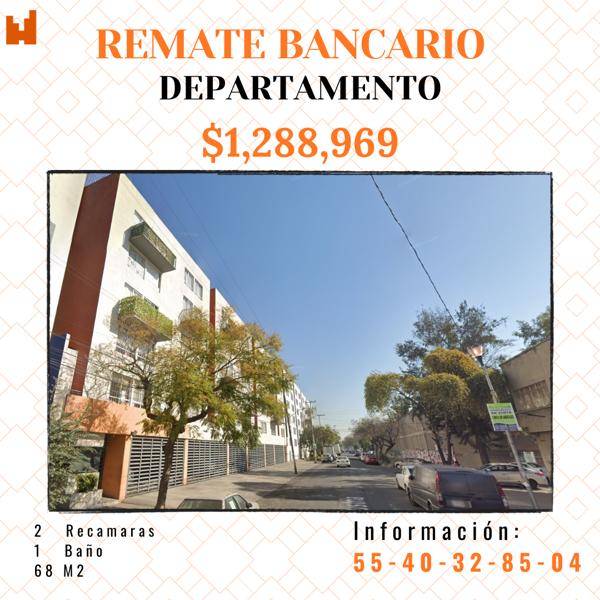 Departamento en remate en Jardin Balbuena, Venustiano Carranza, Ciudad de México