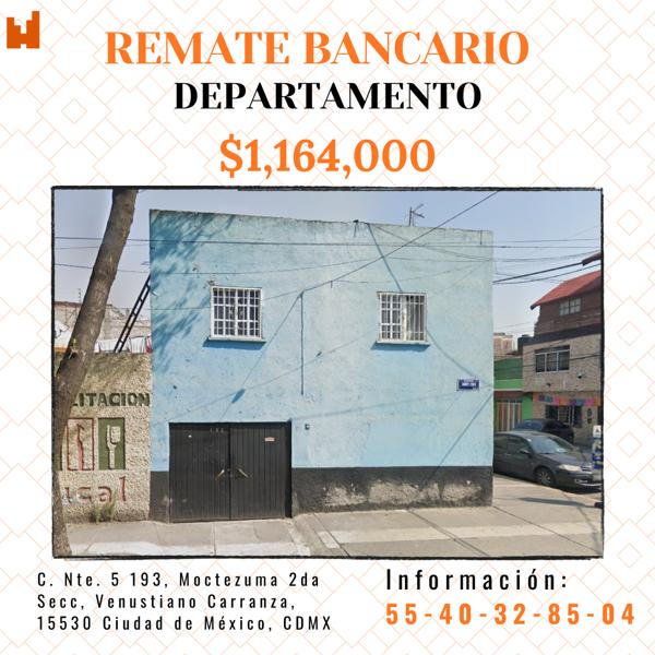 Departamento en remate en Moctezuma 2a Sección, Venustiano Carranza, Ciudad de México