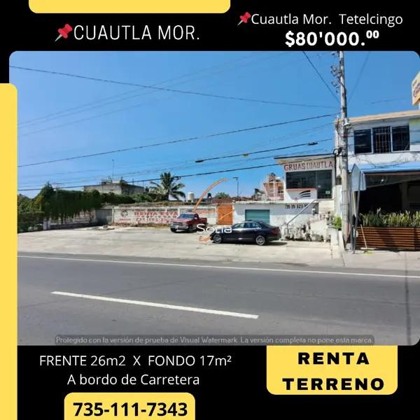 Terreno en renta en Tetelcingo, Cuautla, Morelos