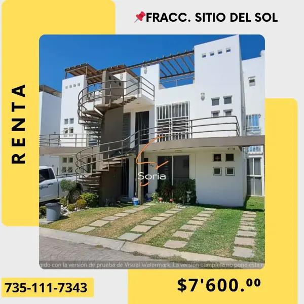 Departamento en renta en Sitio del Sol, Cuautla, Morelos