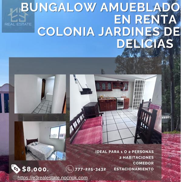 Departamento en renta en Jardines de Delicias, Cuernavaca, Morelos