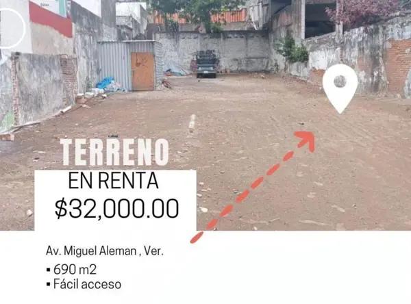 Terreno en renta en Miguel Aleman, Veracruz, Veracruz de Ignacio de la Llave
