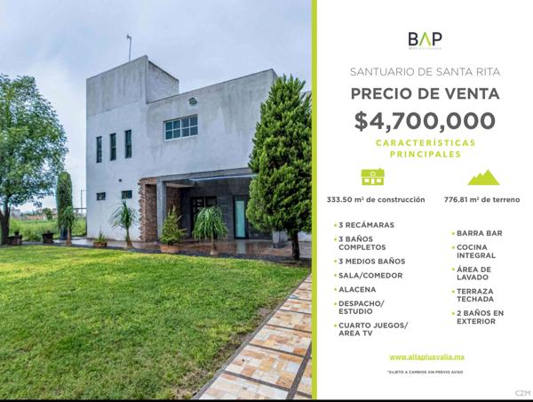 Casa en venta en Santa Rita (Puerta de Santa Rita), San Francisco del Rincón, Guanajuato