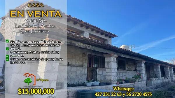Casa en venta en La Soledad, Aculco, México