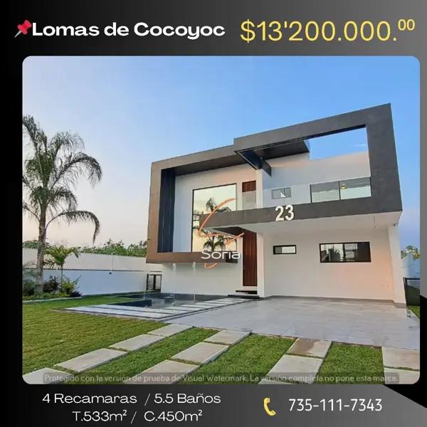 Casa en venta en Lomas de Cocoyoc, Atlatlahucan, Morelos