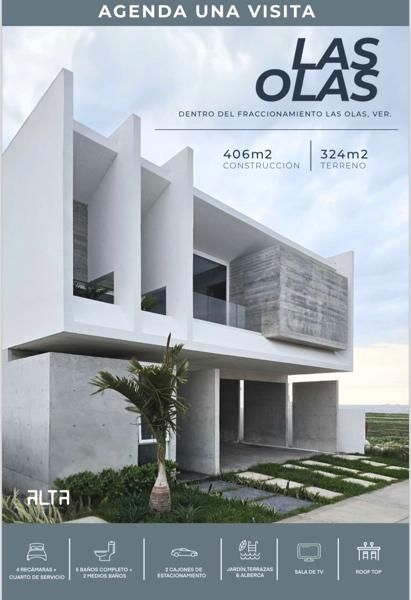 Casa en venta en Las Olas Residencial, Alvarado, Veracruz de Ignacio de la Llave