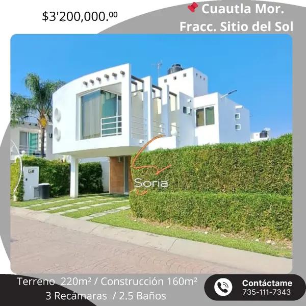 Casa en venta en Sitio del Sol, Cuautla, Morelos