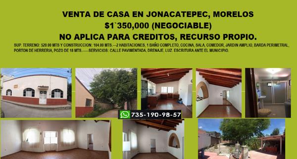Casa en venta en Jonacatepec de Leandro Valle Centro, Jonacatepec de Leandro Valle, Morelos