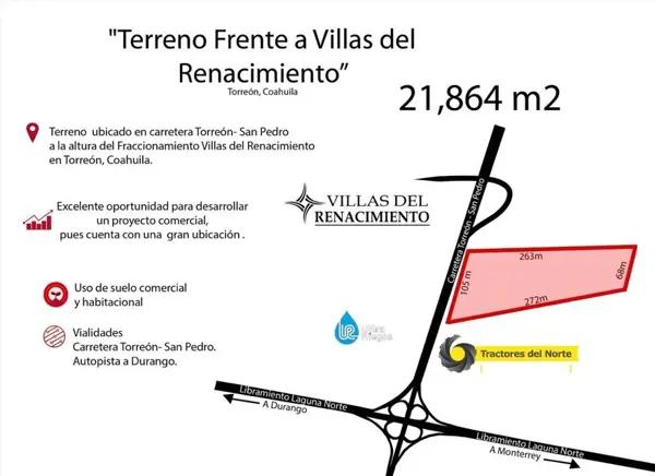 Terreno en venta en Villas del Renacimiento, Torreón, Coahuila de Zaragoza