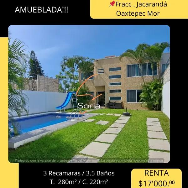 Casa en renta en Oaxtepec Centro, Yautepec, Morelos