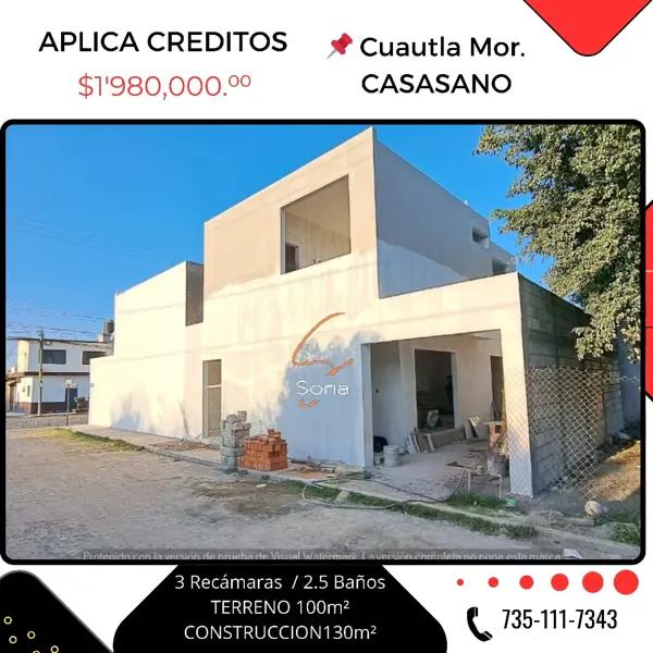 Casa en venta en Casasano, Cuautla, Morelos
