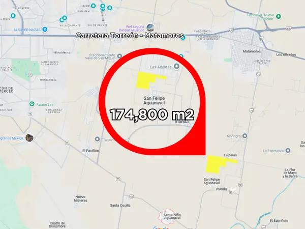 Terreno en venta en San Felipe Aguanaval, Matamoros, Coahuila de Zaragoza