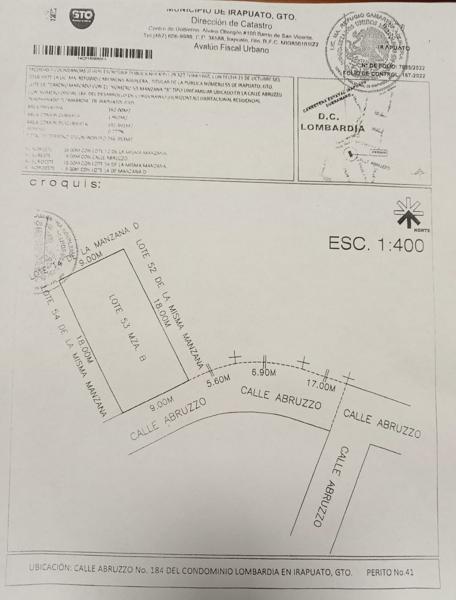 Terreno en venta en Lombardía, Irapuato, Guanajuato