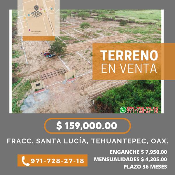 Terreno en venta en Sección 4a. de Santa Cruz, Santo Domingo Tehuantepec, Oaxaca