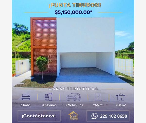Casa en venta en Punta Tiburón, Residencial, Marina y Golf, Alvarado, Veracruz de Ignacio de la Llave