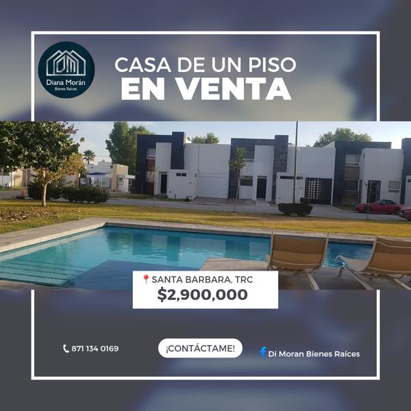 Casa en venta en Santa Bárbara, Torreón, Coahuila de Zaragoza
