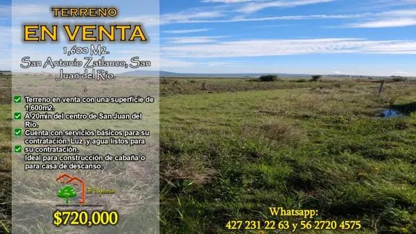 Terreno en venta en San Antonio Zatlauco, San Juan del Río, Querétaro