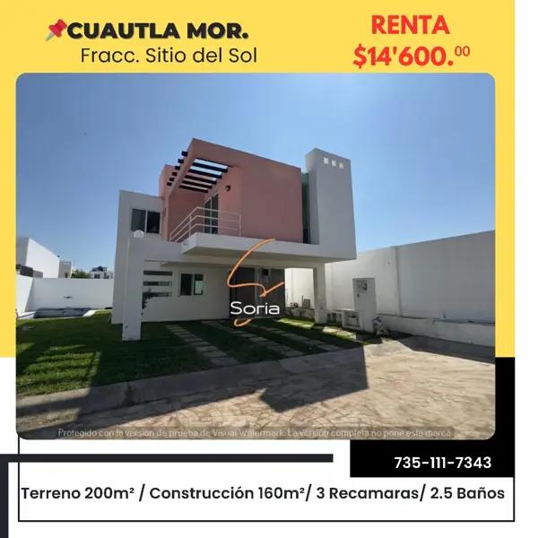 Casa en renta en Sitio del Sol, Cuautla, Morelos