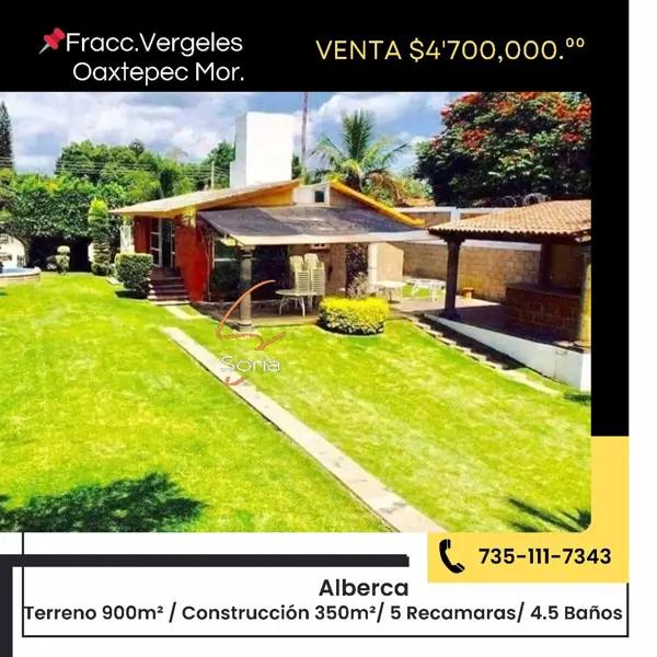 Casa en venta en Vergeles de Oaxtepec, Yautepec, Morelos