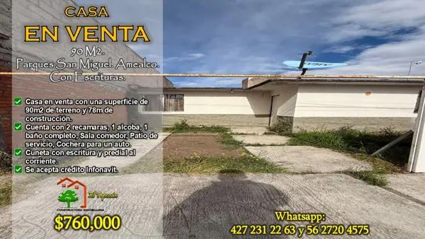 Casa en venta en Parques de San Miguel, Amealco de Bonfil, Querétaro