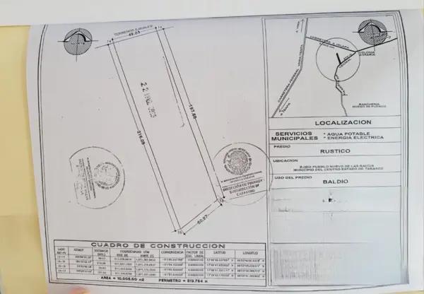 Terreno en venta en Pueblo Nuevo de las Raíces, Centro, Tabasco