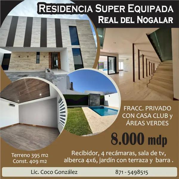 Casa en venta en Real del Nogalar, Torreón, Coahuila de Zaragoza Casa en venta en Real del Nogalar, Torreón, Coahuila de Zaragoza